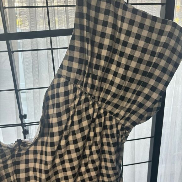 Torrid Retro Chic Black and White Gingham Off the Shoulder A-Line Midi Dress EUC - Picture 8 of 10